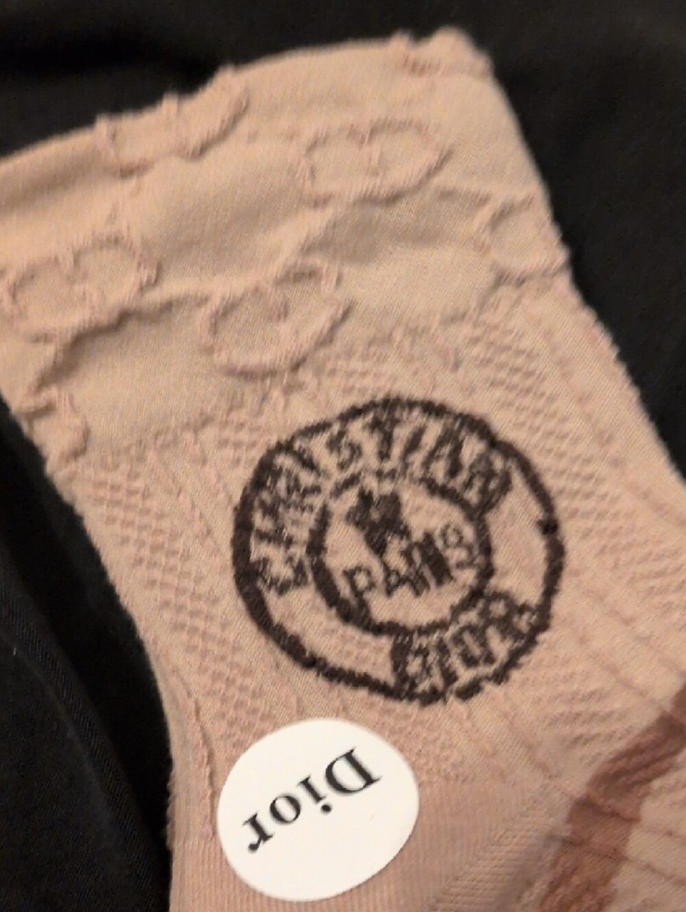 Dior Tan Crew Socks with Dark Brown Stripes - Picture 8 of 9
